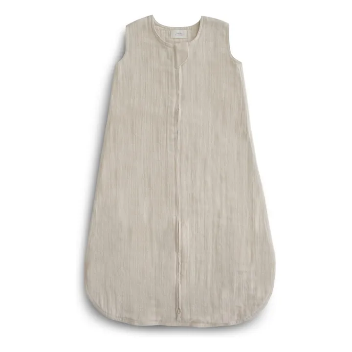 Mushie Lightweight sleeping bag in organic cotton Beige Smallable