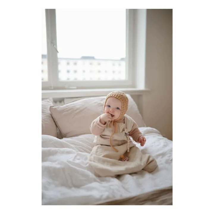 Lightweight sleeping bag in organic cotton | Beige- Product image n°1