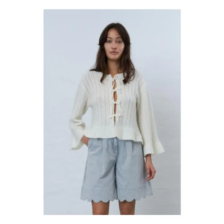Strickjacke Knoten | Weiß- Produktbild Nr. 0