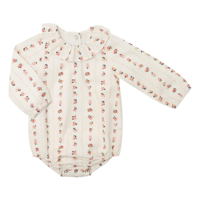 Barboteuse Castille Fleurie | Ecru