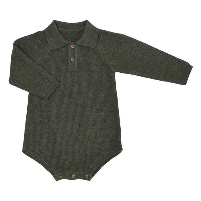 Strampelanzug Orso Wolle | Grün
