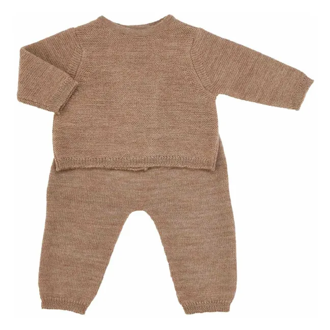 Pull et Sarouel Aimé en Laine | Beige chiné