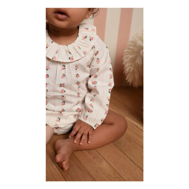 Barboteuse Castille Fleurie | Ecru