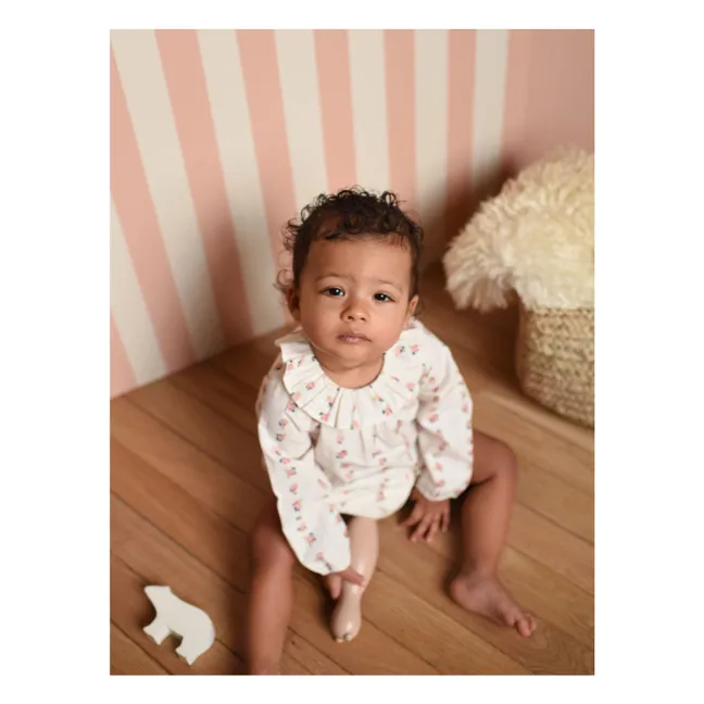 Barboteuse Castille Fleurie | Ecru