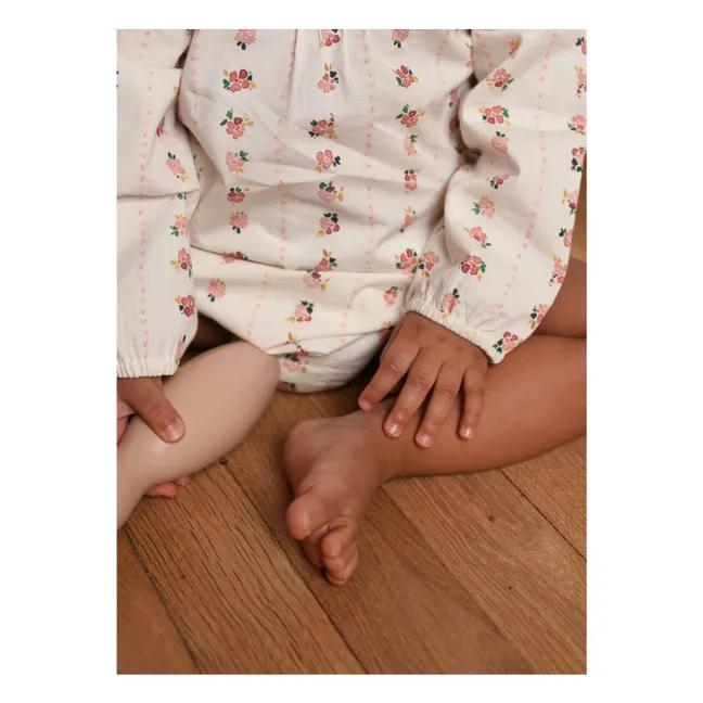 Barboteuse Castille Fleurie | Ecru