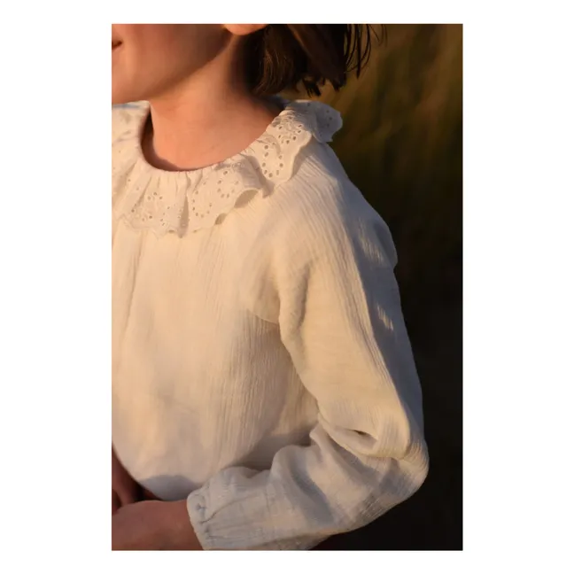 Blusa Charlotte con cuello bordado | Blanco