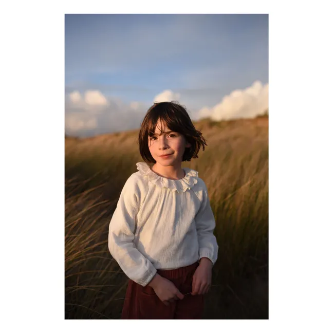 Blusa Charlotte con cuello bordado | Blanco