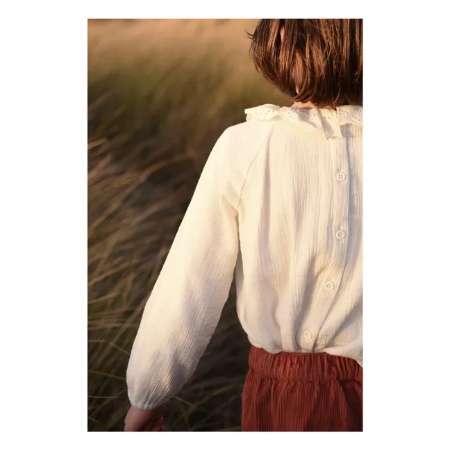 Blusa Charlotte con cuello bordado | Blanco