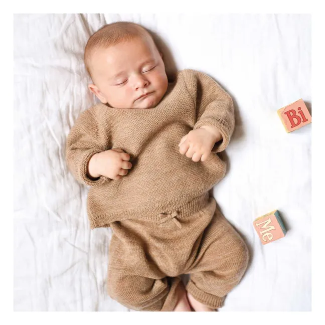 Pull et Sarouel Aimé en Laine | Beige chiné