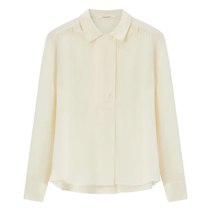 Blusa de seda | Crudo- Imagen del producto n°0