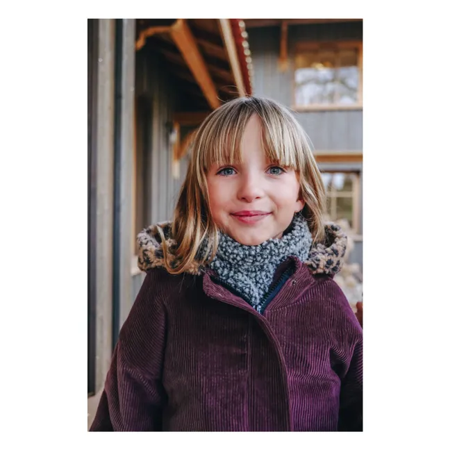 Wind Corduroy Fur Coat | Plum