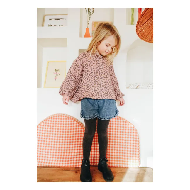 Camicetta Hazel Leopard in garza di cotone | Malva