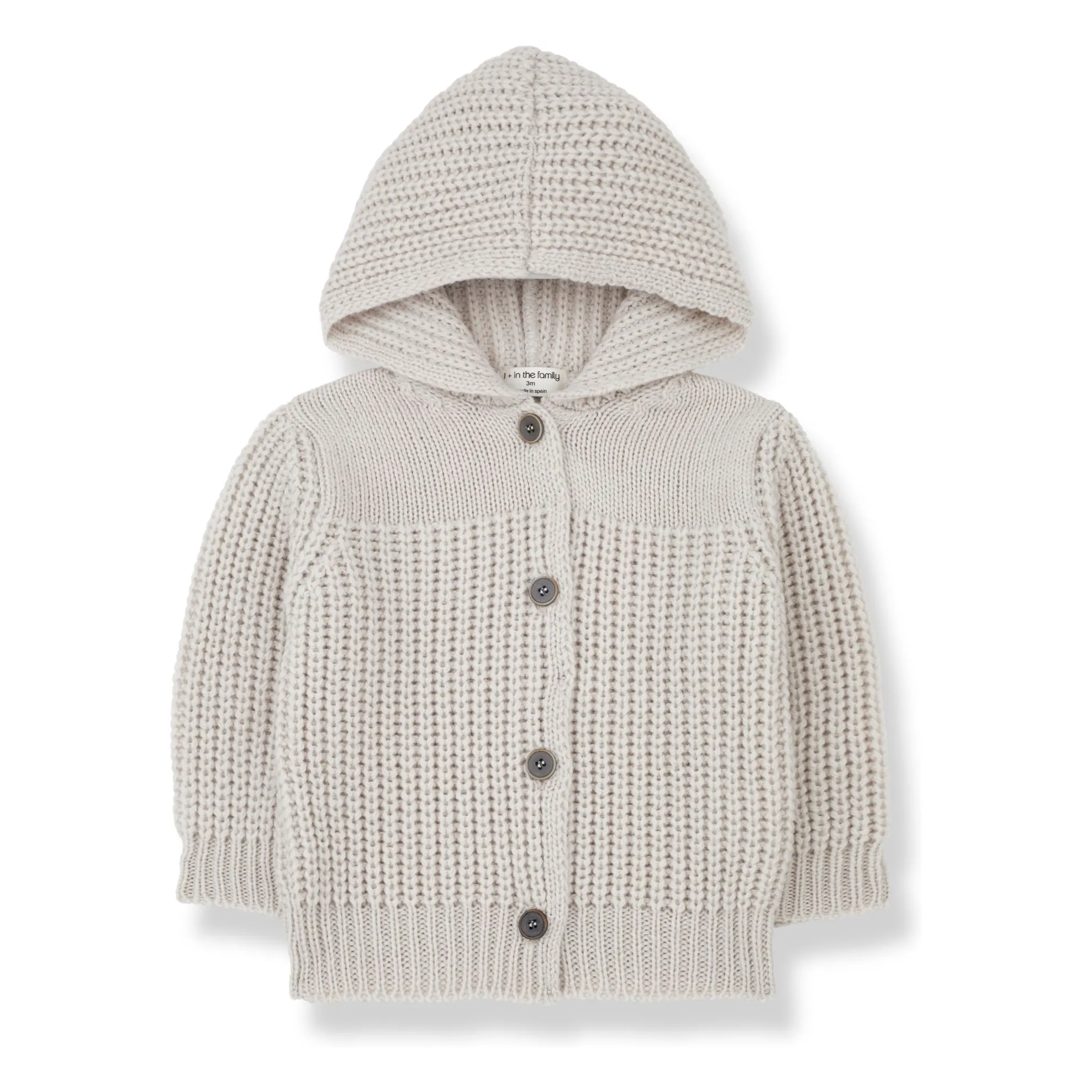 1+ In The Family Ecru Simo Merino Wool Cardigan