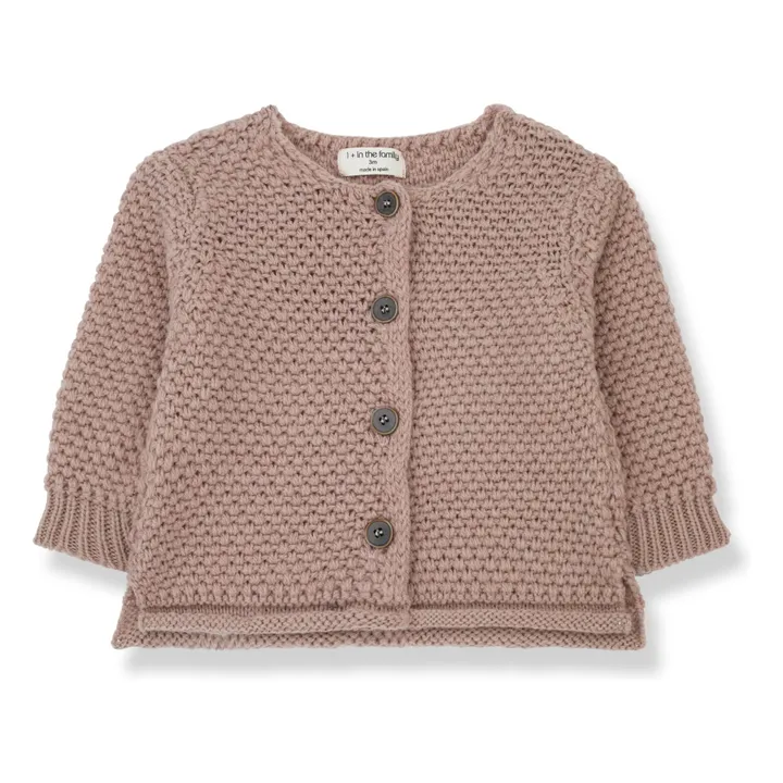 Cardigan Lis Laine Mérinos | Rose- Image produit n°0