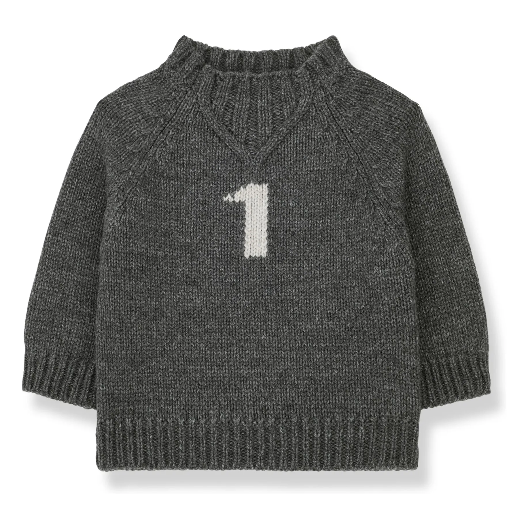 1+ In The Family Grey Leo Merino Wool Sweater