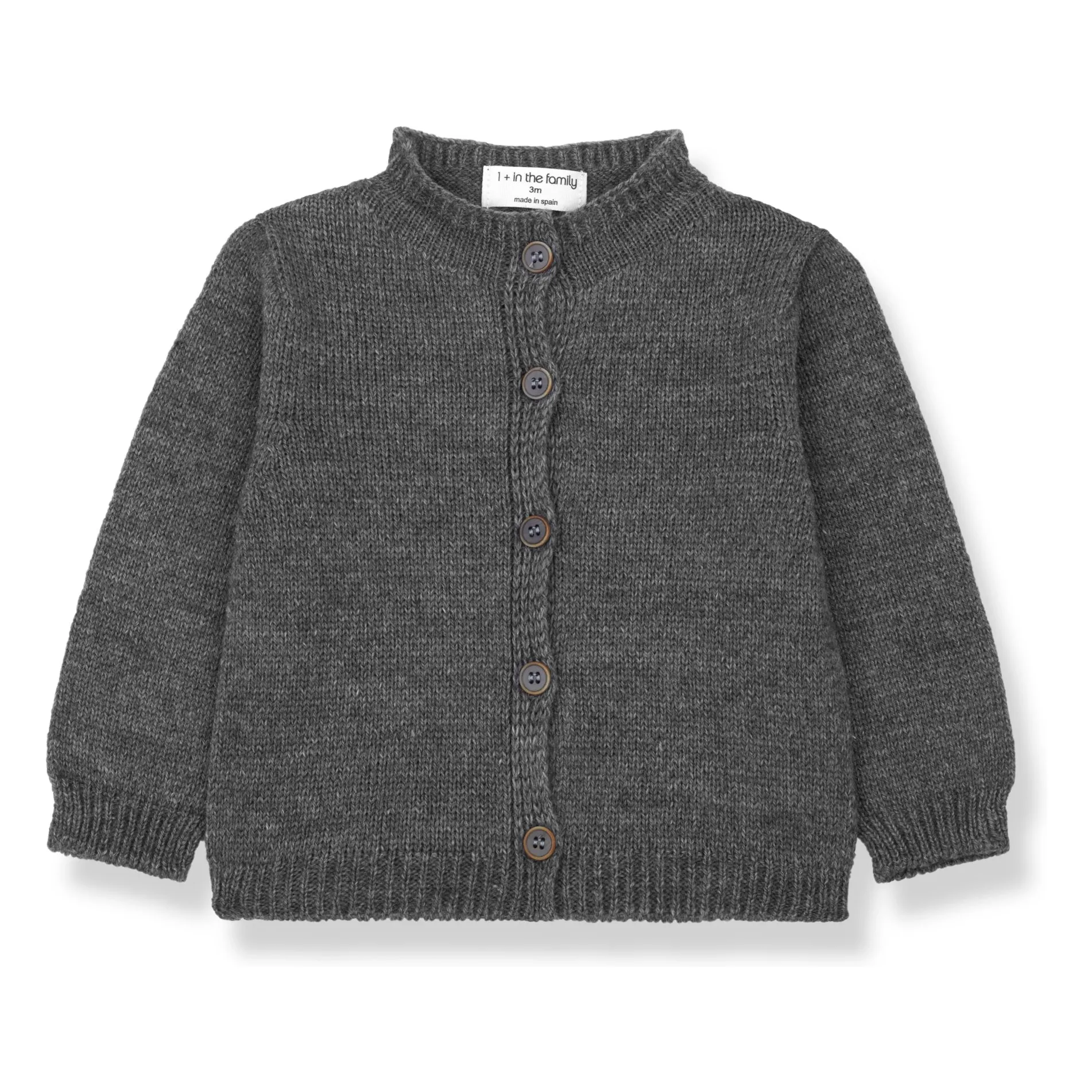 1+ In The Family Grey Cardigan Nina Merino Wool
