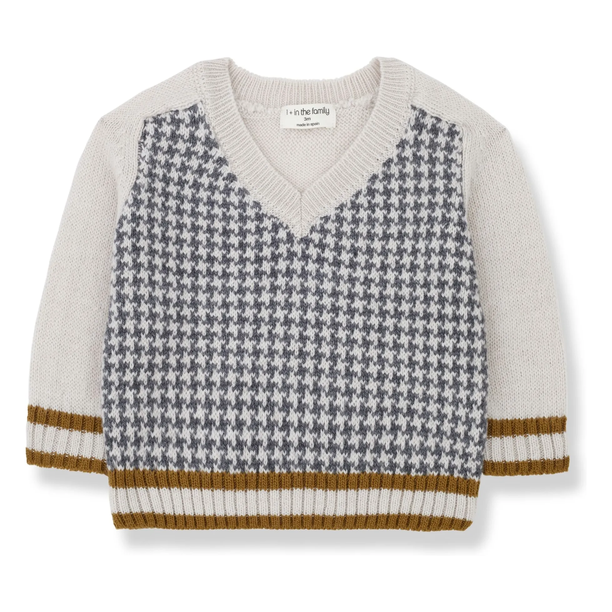 1+ In The Family Ecru Roderic Merino Wool Sweater
