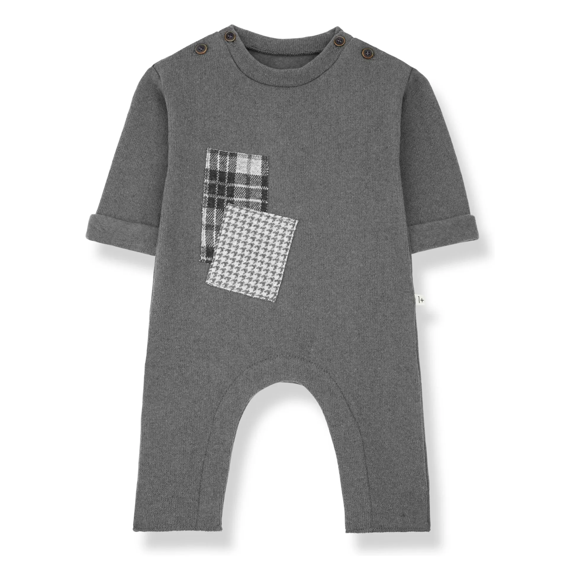 1+ In The Family Grey Hugo Patchwork Jumpsuit