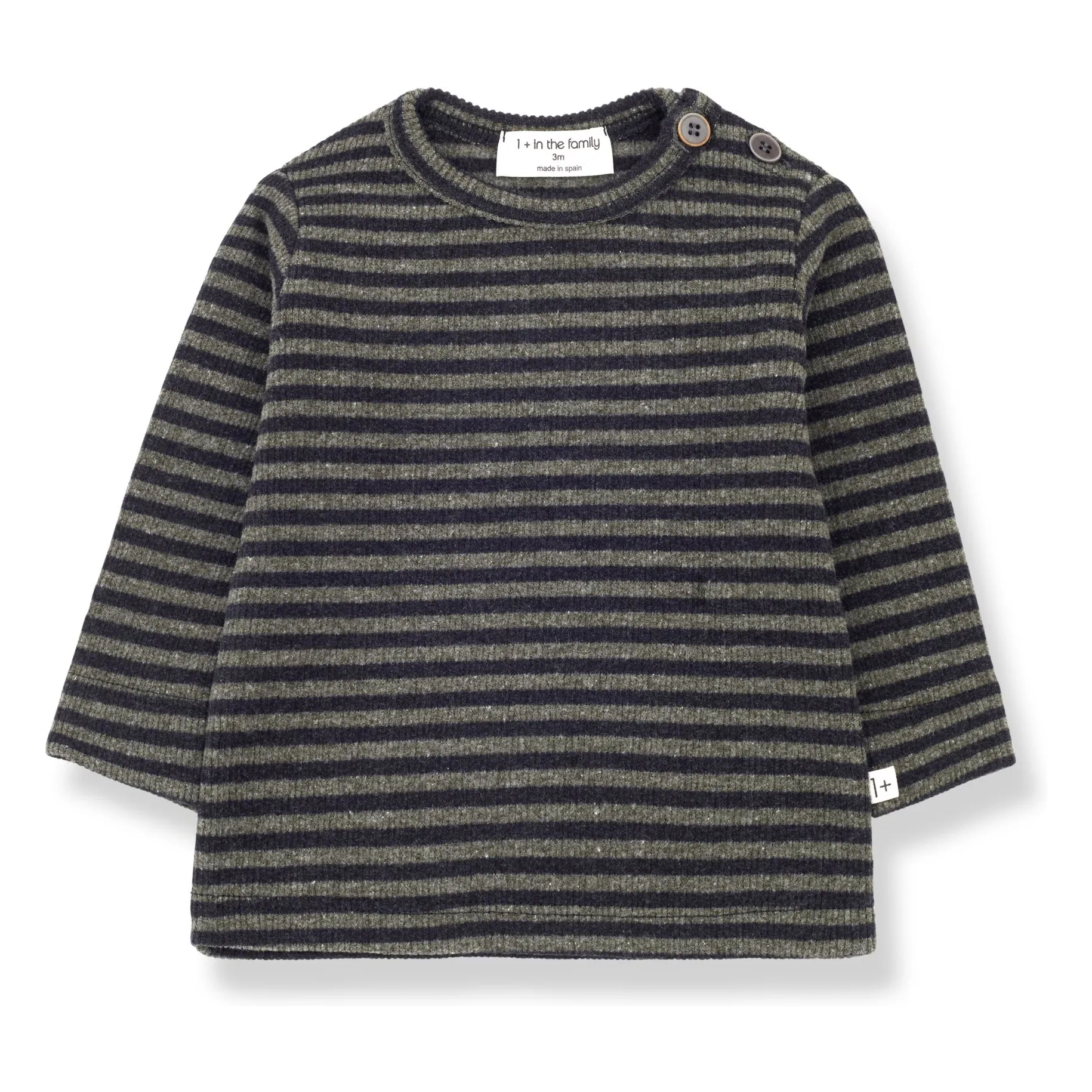 1+ In The Family Khaki Magali Striped T-Shirt