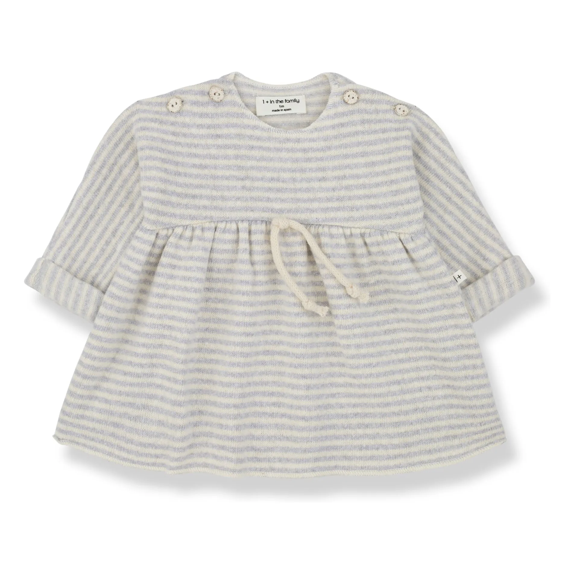 1+ In The Family Light Grey Estela Polar Dress