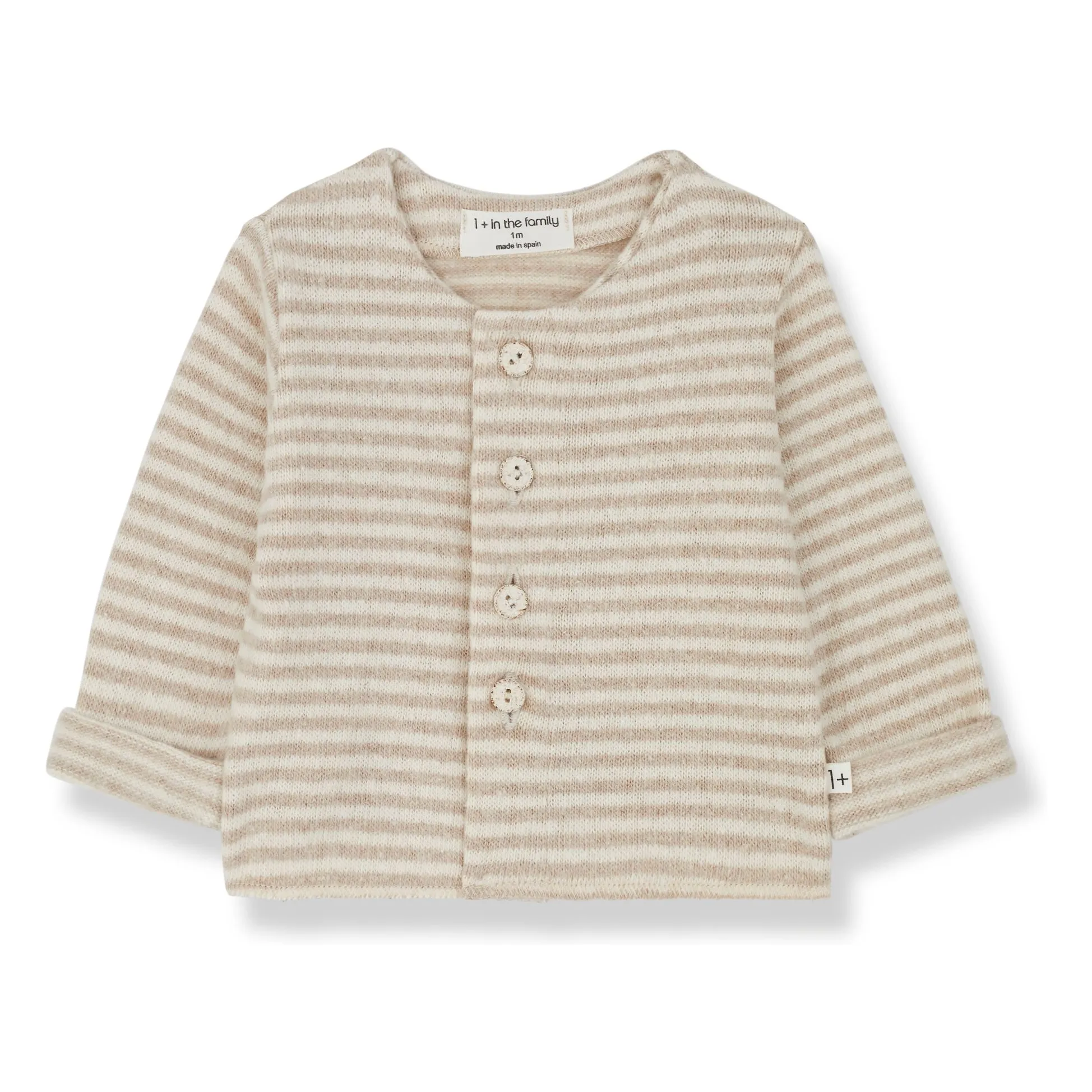 1+ In The Family Beige Cardigan Lara Polaire