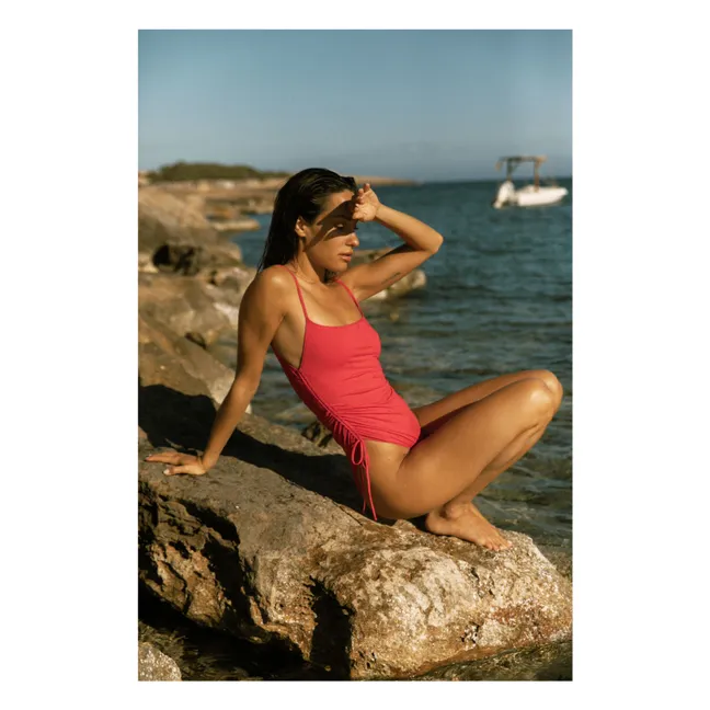 Maillot de Bain 1 Pièce Noué et Froncé | Rouge