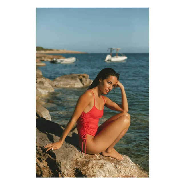 Maillot de Bain 1 Pièce Noué et Froncé | Rouge
