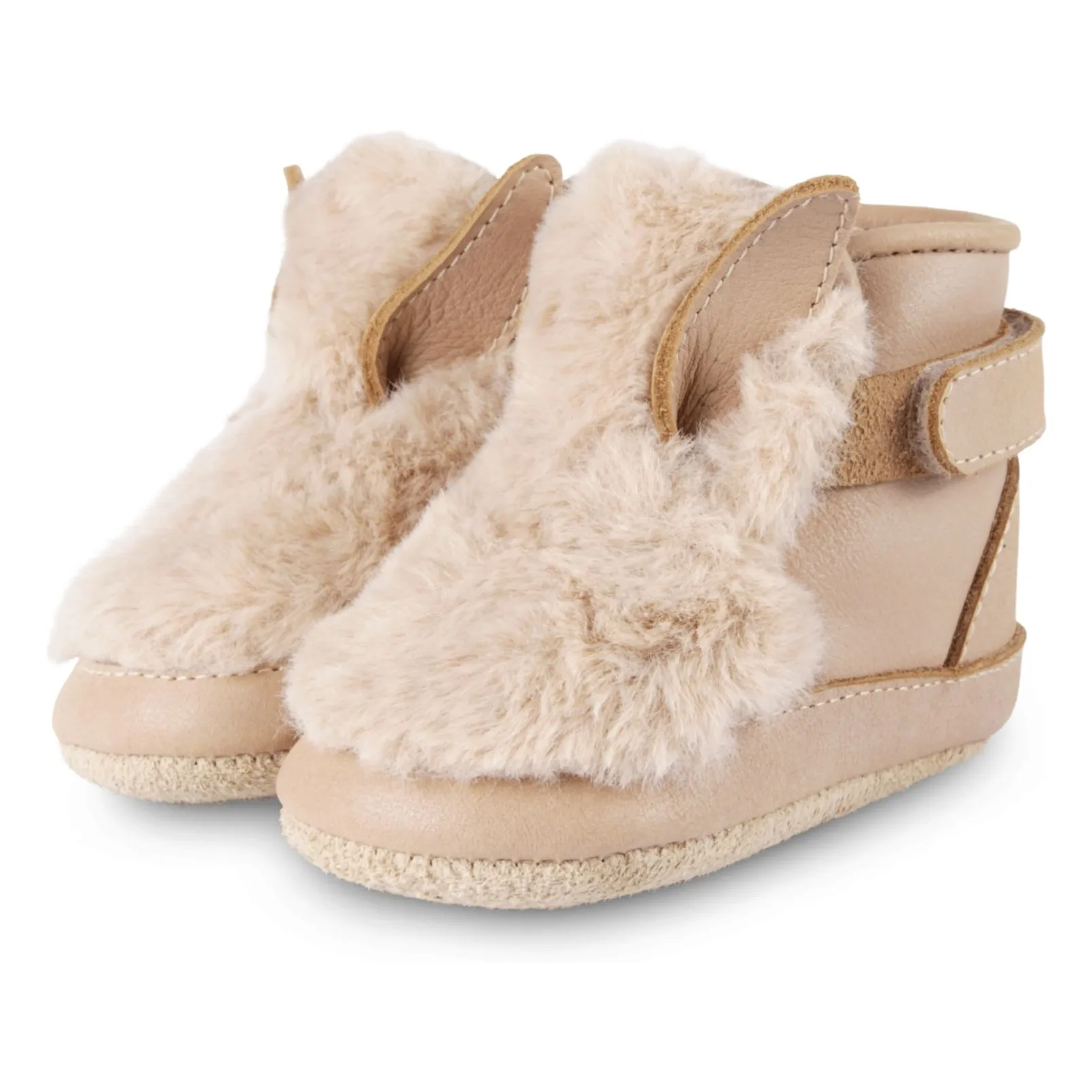 Donsje Beige Richy Rabbit Filled Slippers
