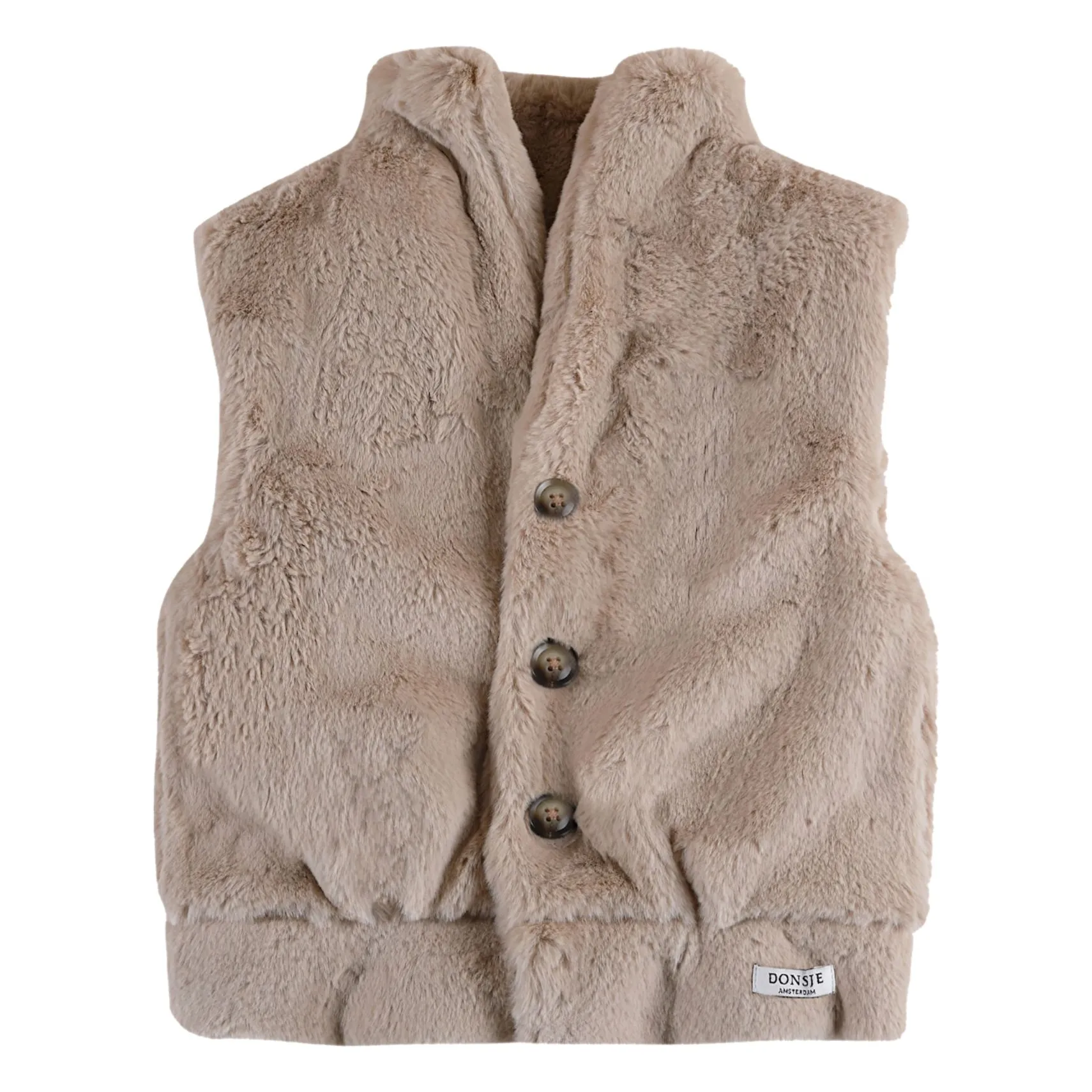 Donsje Beige Juline Teddy Sleeveless Jacket