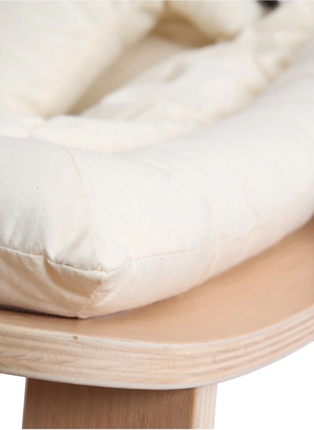 Levo Baby Bouncer - Beech & Ecru Organic Cotton Cushion | Ecru