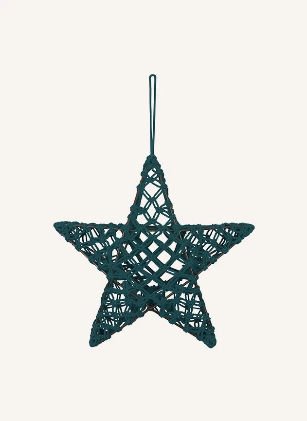 Lámpara estrella macramé | Teal Blue S022