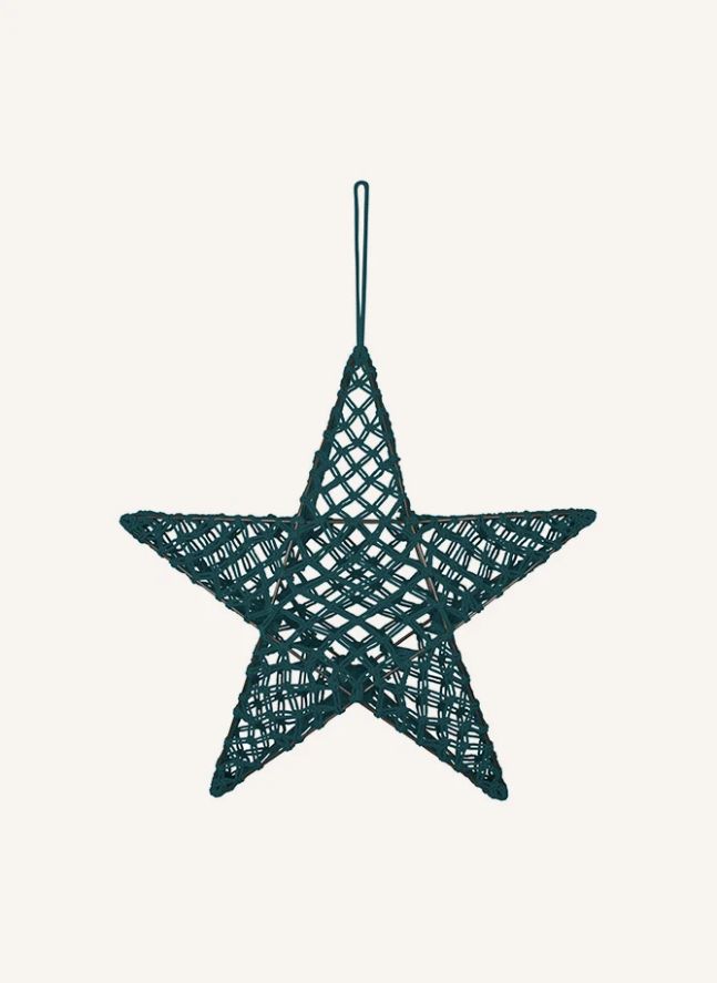 Lámpara estrella macramé | Teal Blue S022