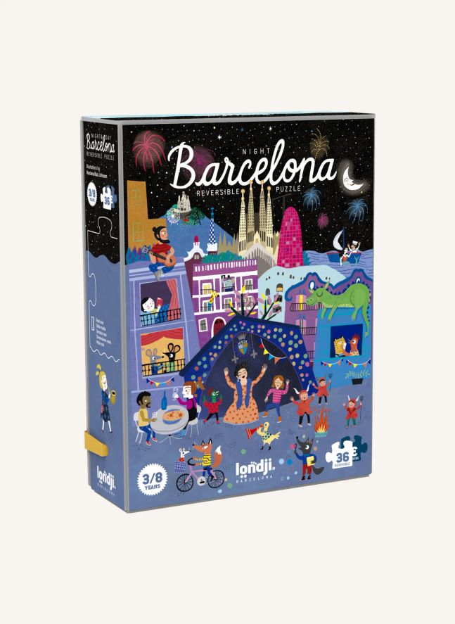 Puzzle recto verso Nuit Jour Barcelona