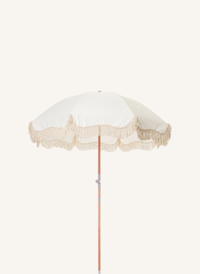 Parasol frangé Premium | Blanc