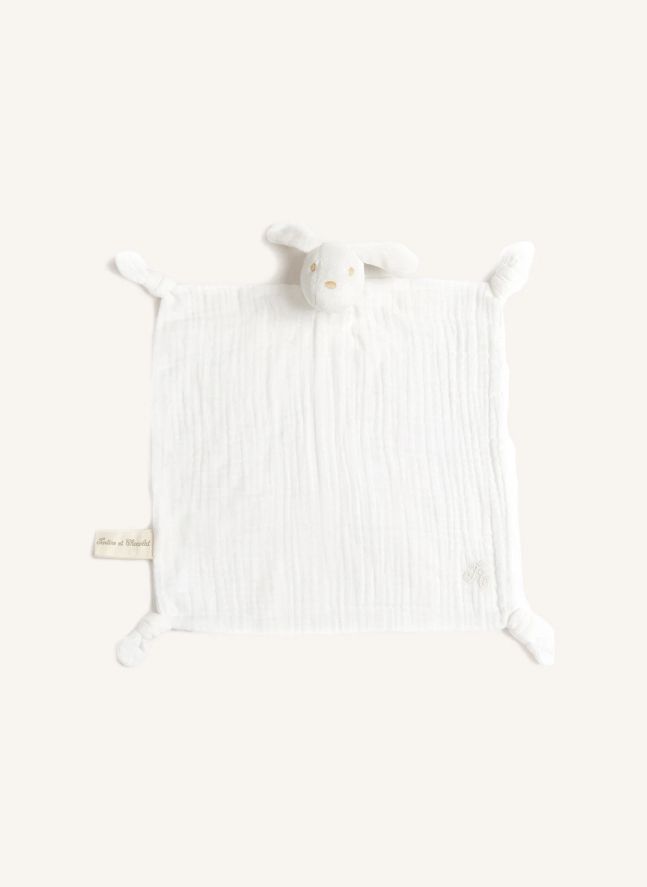 Lucien le chien - Doudou lange en coton bio | Crème