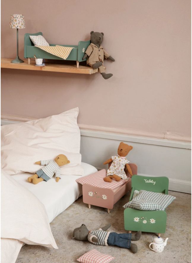 Mini lit en bois | Rose