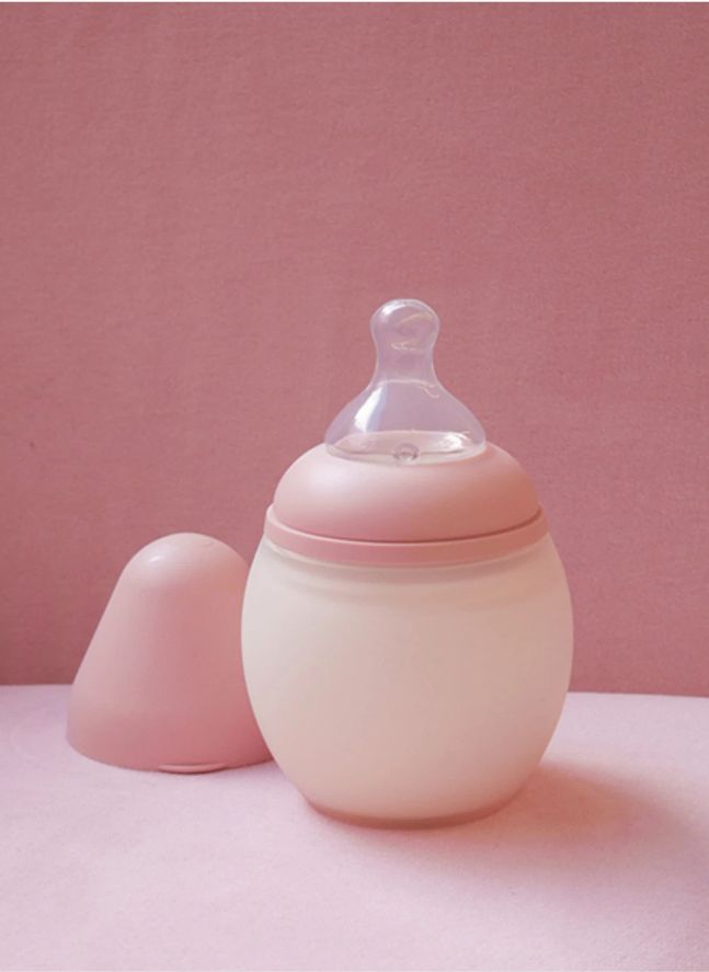 Biberón de silicona médica y tetina fisiológica | Blush