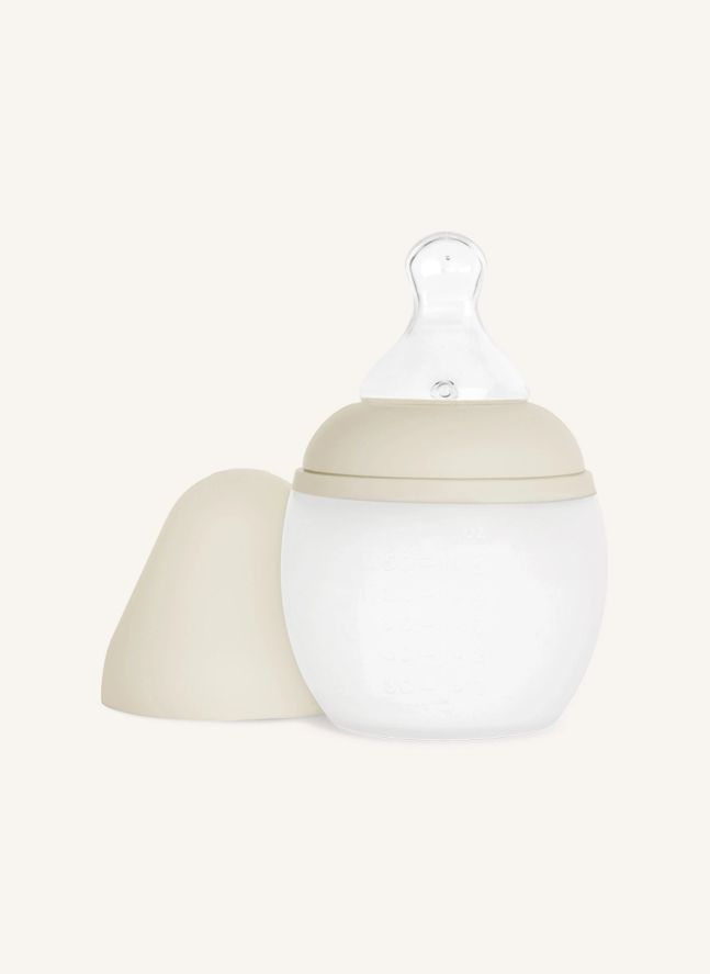 Biberón de silicona médica y tetina fisiológica | Beige