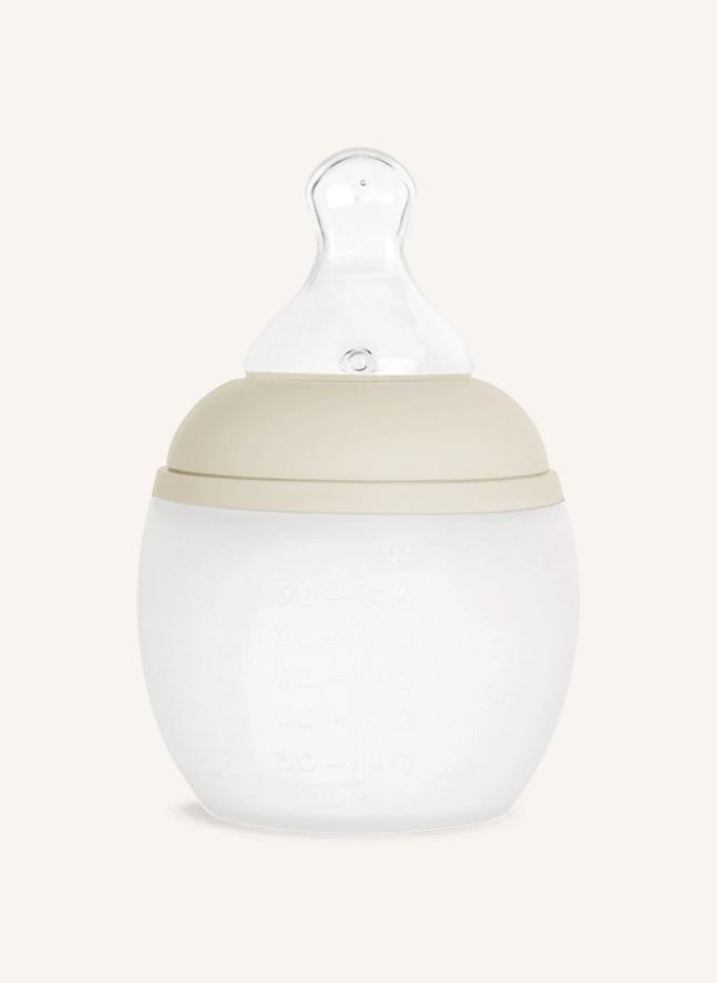 Biberón de silicona médica y tetina fisiológica | Beige