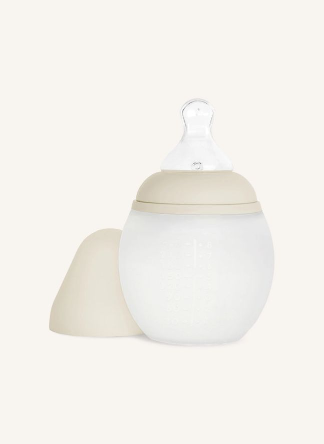 Biberón de silicona médica y tetina fisiológica | Beige