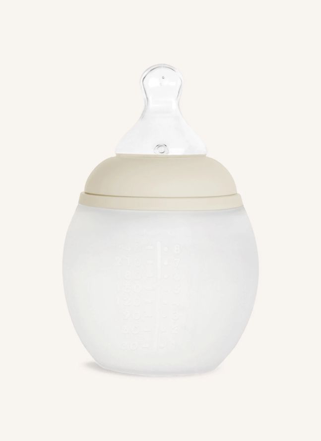 Biberón de silicona médica y tetina fisiológica | Beige