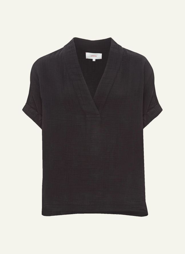 Top Avery Gaze de Coton | Noir