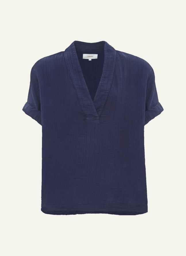 Top Avery Gaze de Coton | Bleu marine