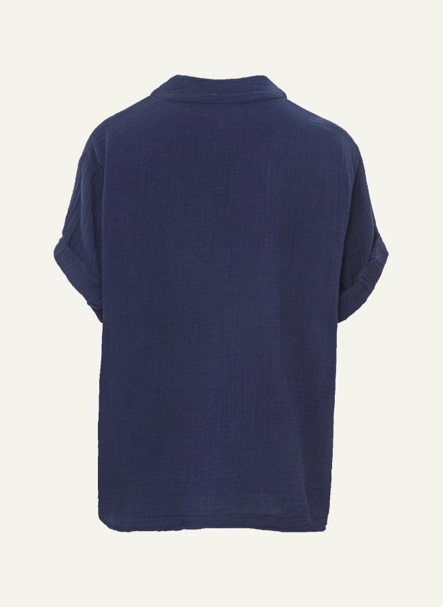 Top Avery Gaze de Coton | Bleu marine