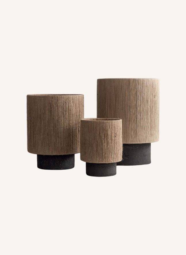 Lampe Kalé en grès  | Noir