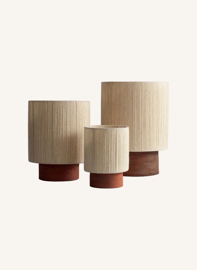 Lampe Kalé en grès  | Rouge