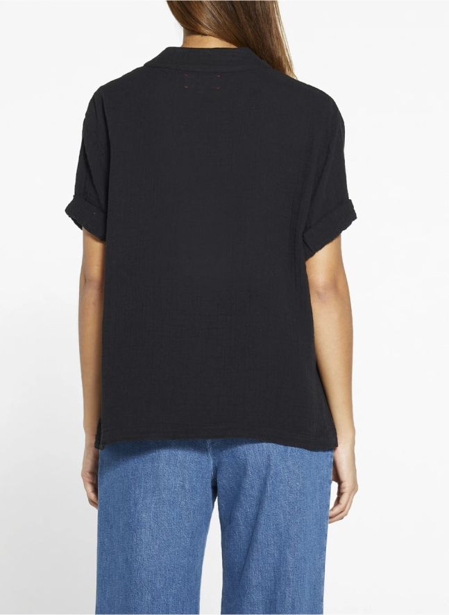 Top Avery Gaze de Coton | Noir