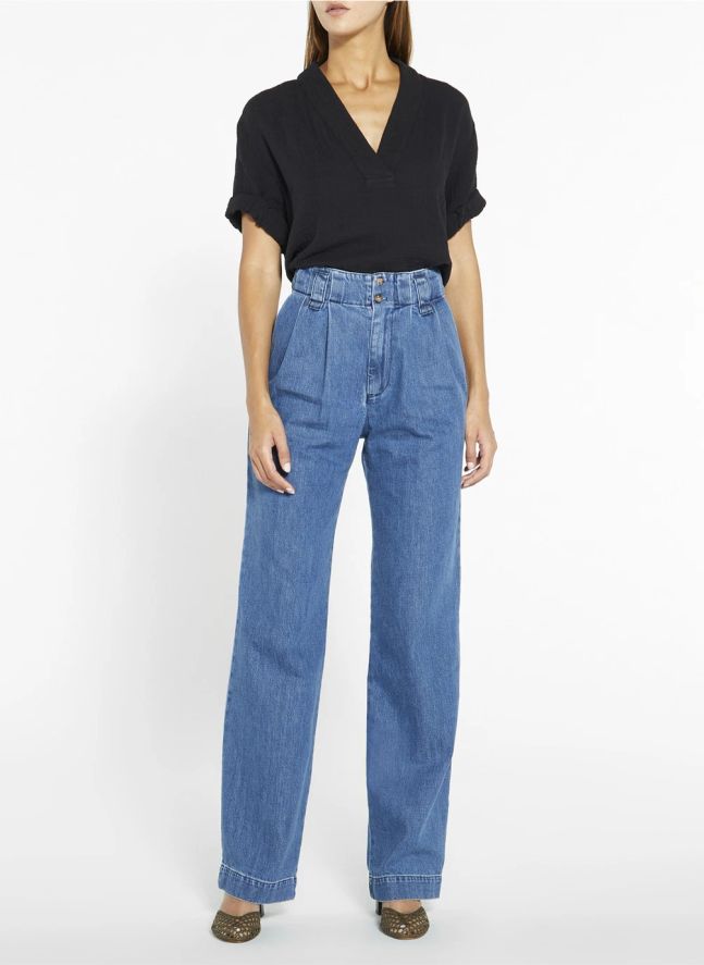Top Avery Gaze de Coton | Noir