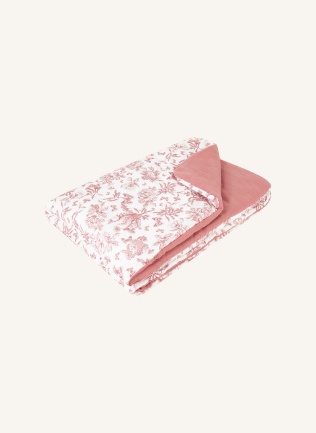 Couverture Toile de Jouy | Rose pêche