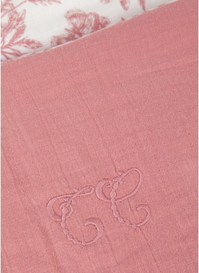 Couverture Toile de Jouy | Rose pêche